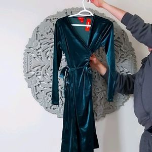Velvet wrap dress